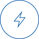 Icon of a lightning bolt symbol within a circle