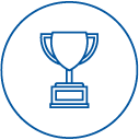 Icon of a trophy within a circle